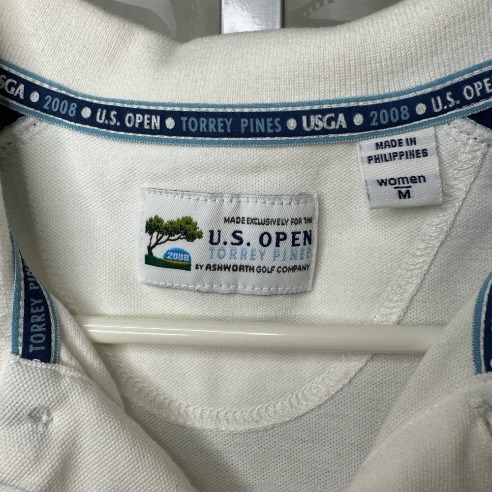 ⛳️ USGA Marshal Blue and White Polo Shirt US Open 2008 Torrey Pines Golf Logo - Picture 5 of 6